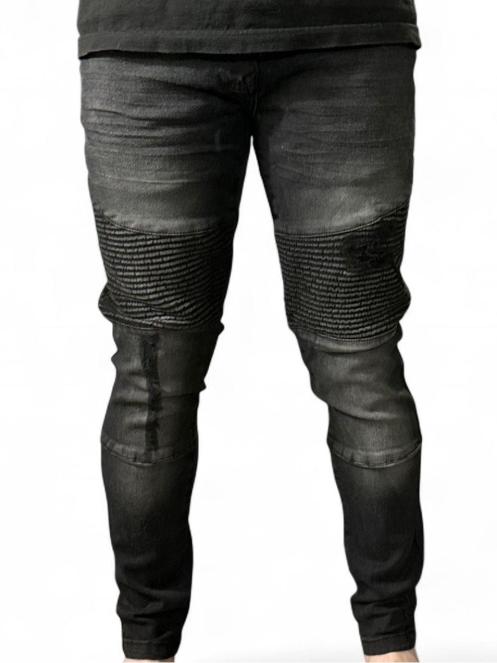 XRAY Men's Charcoal Distressed Skinny Jeans